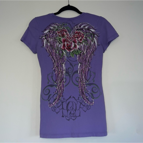 Purple Rhinestone Back Tee - Medium - Picture 6 of 15